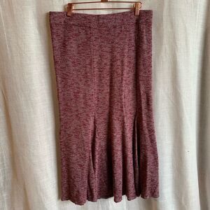 Eva Mendes Womens Knit Midi Skirt Size L Pleated Capsule Wardrobe Minimalist